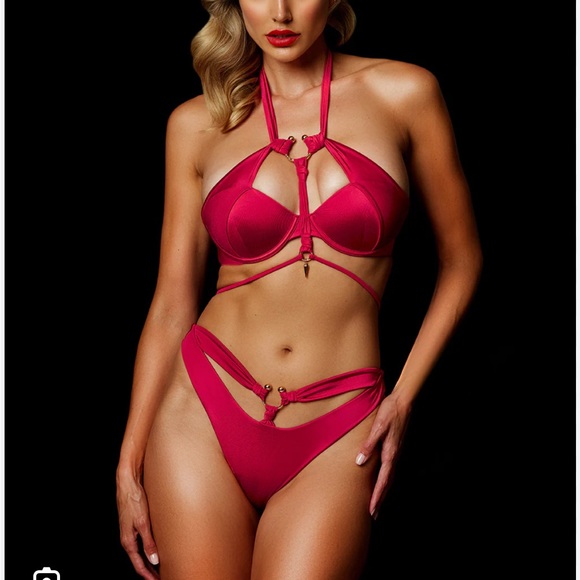👙HONEY BIRDETTE 👙🆕 RAVA 
RED PUSH UP BIKINI BRA 30C - Picture 2 of 9